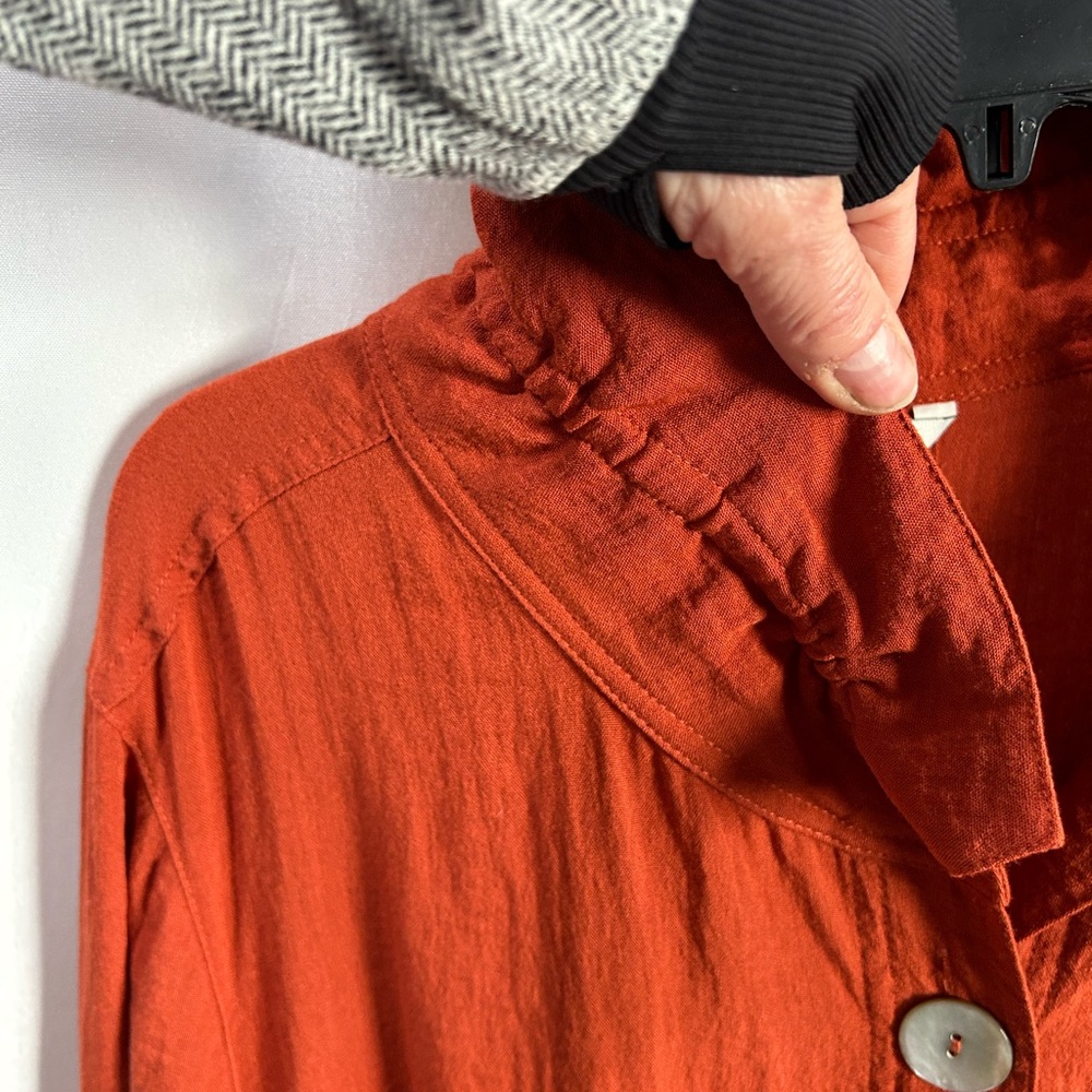 John Mark Rust Button-Down Tunic Shirt - image 6